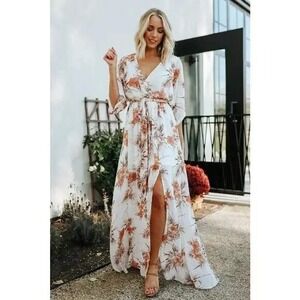 Cottagecore BALTICBORN Floral Maxi Dress SZ Medium Resort Beach Vacation Cruise